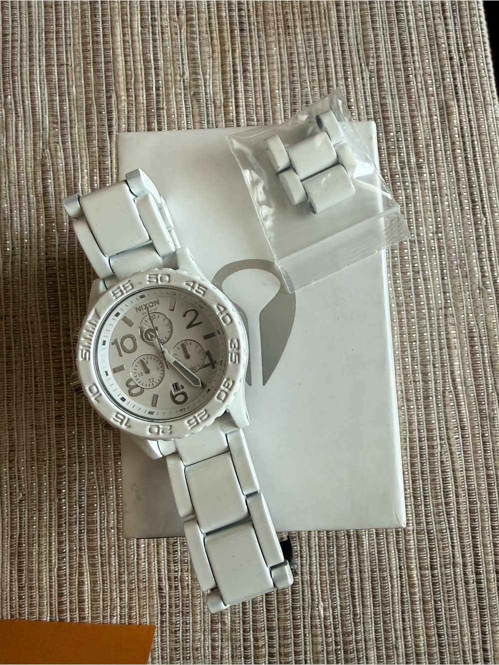Nixon White Ceramic Chronograph Bracelet Watch